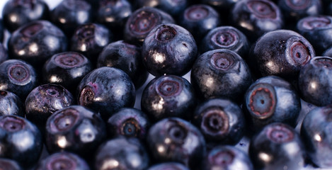 Fresh blueberries close-up shooting.