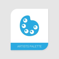 Editable filled Artists palette icon from Creative Process icons category. Isolated vector Artists palette sign on white background