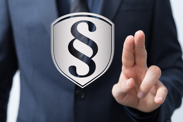paragraph law sign digital in hand 3d