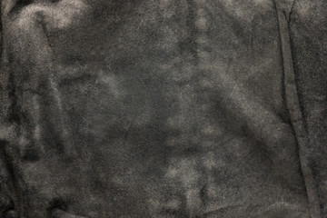 black structural background - old shabby stylish suede, reverse side, old fabric, textile