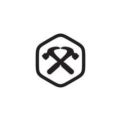 Hammer logo design vector template