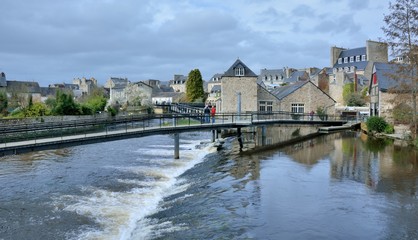 Bridges in the old Guingamp city in Brittany. France