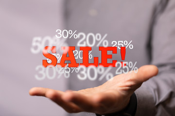 Discount and commission concept 3d