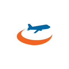 Travel company logo design with using plane icon vector template