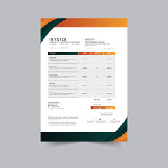 invoice template design in minimal style	