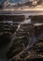 Obraz premium Rocky coastline in New Zealand