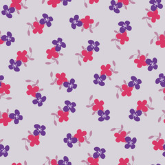 Lively vector seamless flower pattern background.