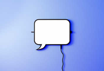 Fototapeta premium Speech baloon bubble sign on light blue background. Communication concept.Chats icon 3d rendering