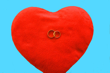abstract heart with wedding rings