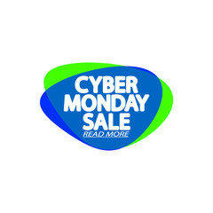 Cyber Monday Sale tag, bubble banner design template, app icon, vector illustration