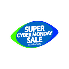 Cyber Monday Sale tag, bubble banner design template, app icon, vector illustration