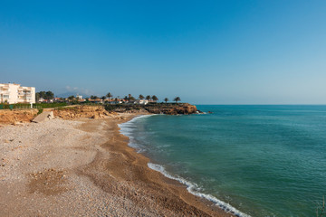 The coves of Vinaroz a clear day