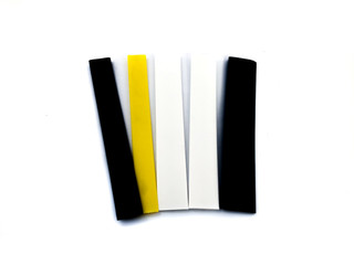 Thermotubes for wires isolated on a white background. Thermotubes for insulation of wires. Set of thermotubes.