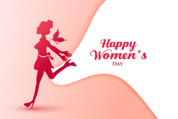 lady in joy for happy womens day poster