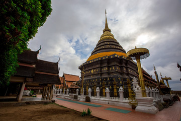 Wat Phra That Lampang Luang-Lampang: 10 August 2019, male and female tourists traveling to the north of Chang Wat Lampang, Thailand