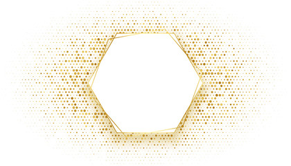 golden hexagonal frame with glitter background design