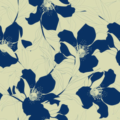 Beautiful seamless floral pattern background.