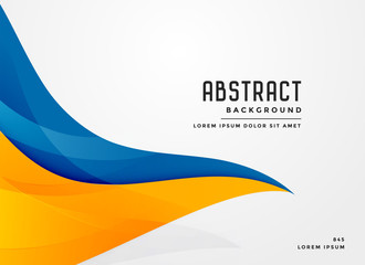 abstract blue and yellow wavy shape background