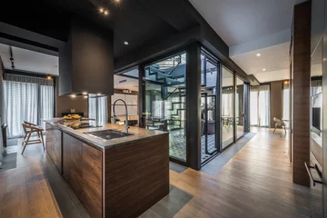 Foto op Plexiglas Kitchen interior in modern luxury penthouse apartment © interiorphoto