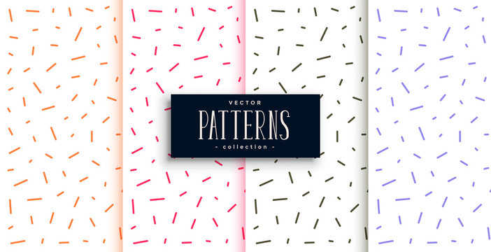 memphis style patterns set in four colors