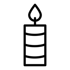Burning candle icon. Candle light, flame, spa candle symbols. Spirituality, meditation signs.