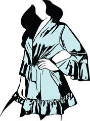 Obraz premium Drawing of Fashion portrait of beautiful woman in sexy dress