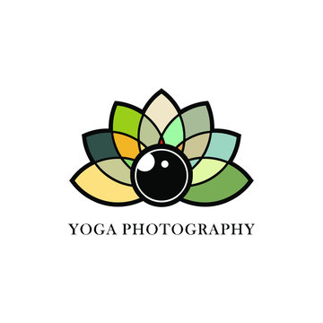 yoga photography lotus flower logo design