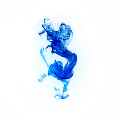 Blue smoke on white background