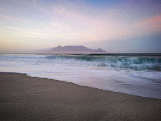 Fototapeta na wymiar South African Sunset Sunrise sandy coast Cape Town South Africa