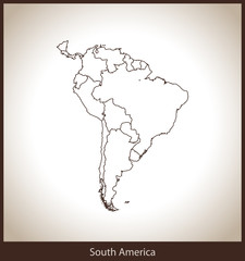 map of South America