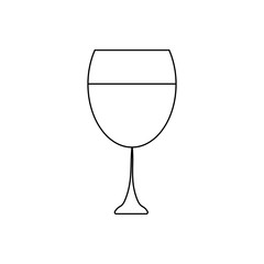 Wineglass outline icon. Symbol, logo illustration for mobile concept and web design.