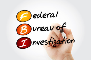 FBI - Federal Bureau of Investigation acronym, concept background