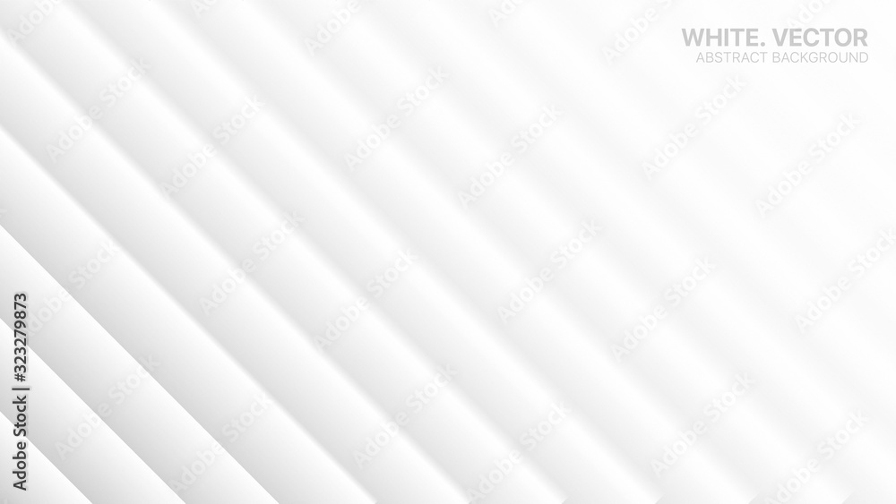 Poster 3d vector minimalist white abstract background side view smooth lines. futuristic technology wide wa