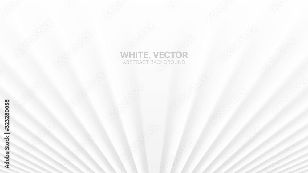 Aufkleber 3d vector smooth perspective lines white abstract background. colorless empty blurred surface minima