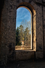 Old abandoned resort hotel in Borjomi, Georgia