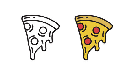 Pizza icon. Fast food linear symbol pizzeria. Simple vector illustration in flat style.