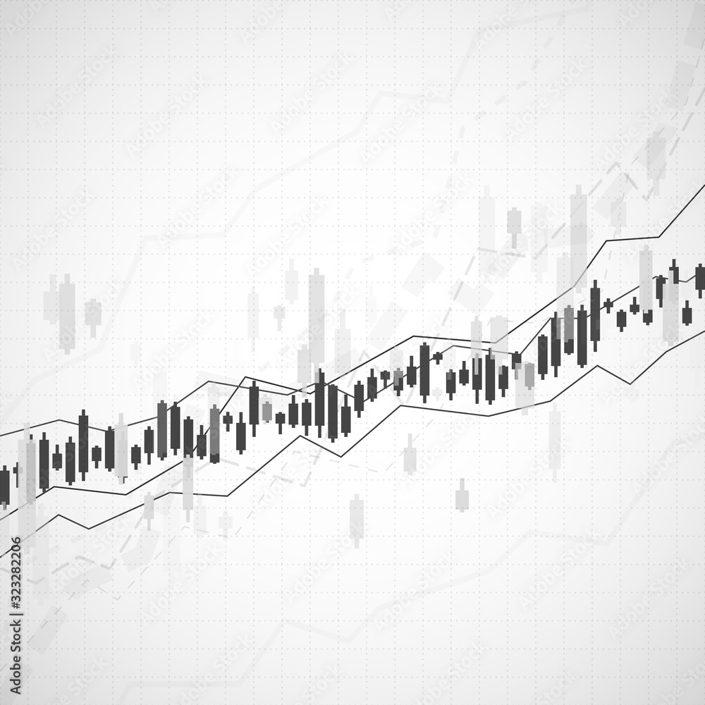 Poster graph chart of stock market investment trading. monitor finance profit and statistic. abstract anali