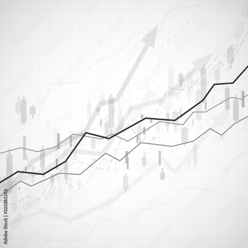 Poster financial graph chart. business data analytics. graph chart of stock market investment trading. abst