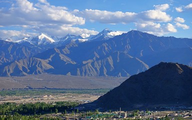 Hiking in Himalaya mountains - photography of high peaks. Ladakh, North India