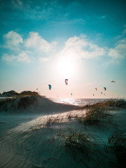 Kite Surf Colorful Sunset Clouds Cape Town, South Africa