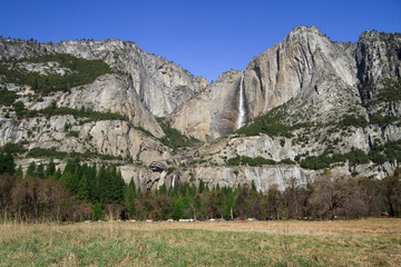 Looking up at Yosemite Falls