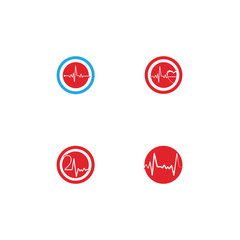 Set Heart pulse Logo Template vector symbol