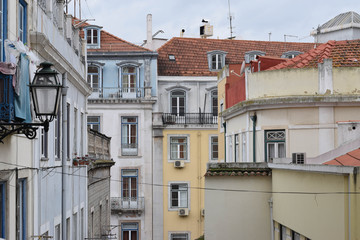 colorful houses in lisbon portugal