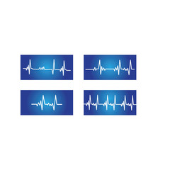 Set Heart pulse Logo Template vector symbol