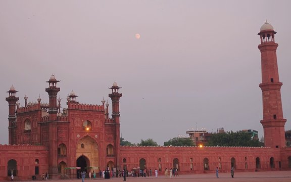 The Emperors Mosque - Badshahi Masjid At Sunset, Lahore, Pakistan