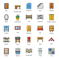  Home Interior Flat Vectors Pack 