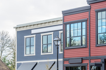 Modern apartment buildings in Langley, Vancouver, British Columbia, Canada.