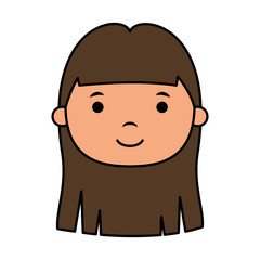 cute little girl head character