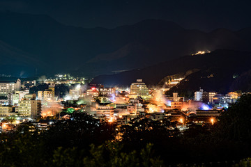 Fototapeta na wymiar city at night, beppu, japan