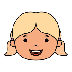 cute little blond girl head character